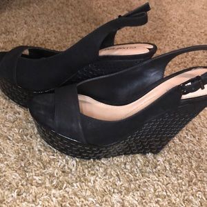 Black Gianni Bini Wedges